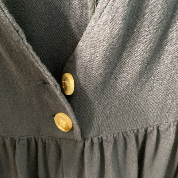 Natural Life Avery Jumpsuit Washed Indigo Wide Leg Lagenlook Linen Blend Size M - Picture 8 of 10